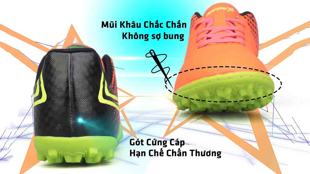 mũi, gót giày sân cỏ nhân tạo Iwin Speed 1.5 tf
